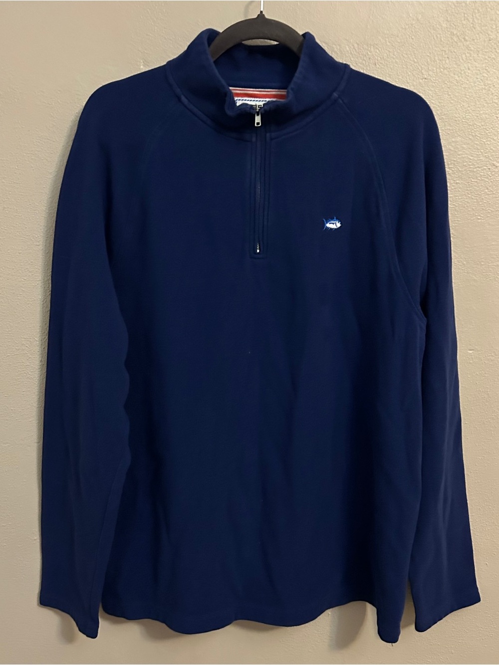 Southern Tide Men's Navy Half-Zip Pullover with Embroidered Fish